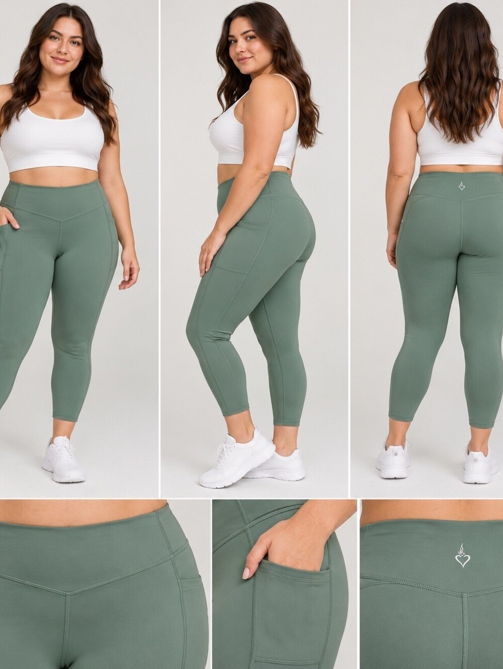 Torrid Women's Green Leggings with Side Pockets Size 1